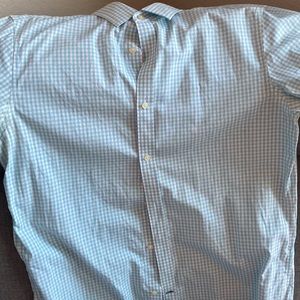 Banana Republic non iron tailored fit dress shirt. Blue/green white check. XL